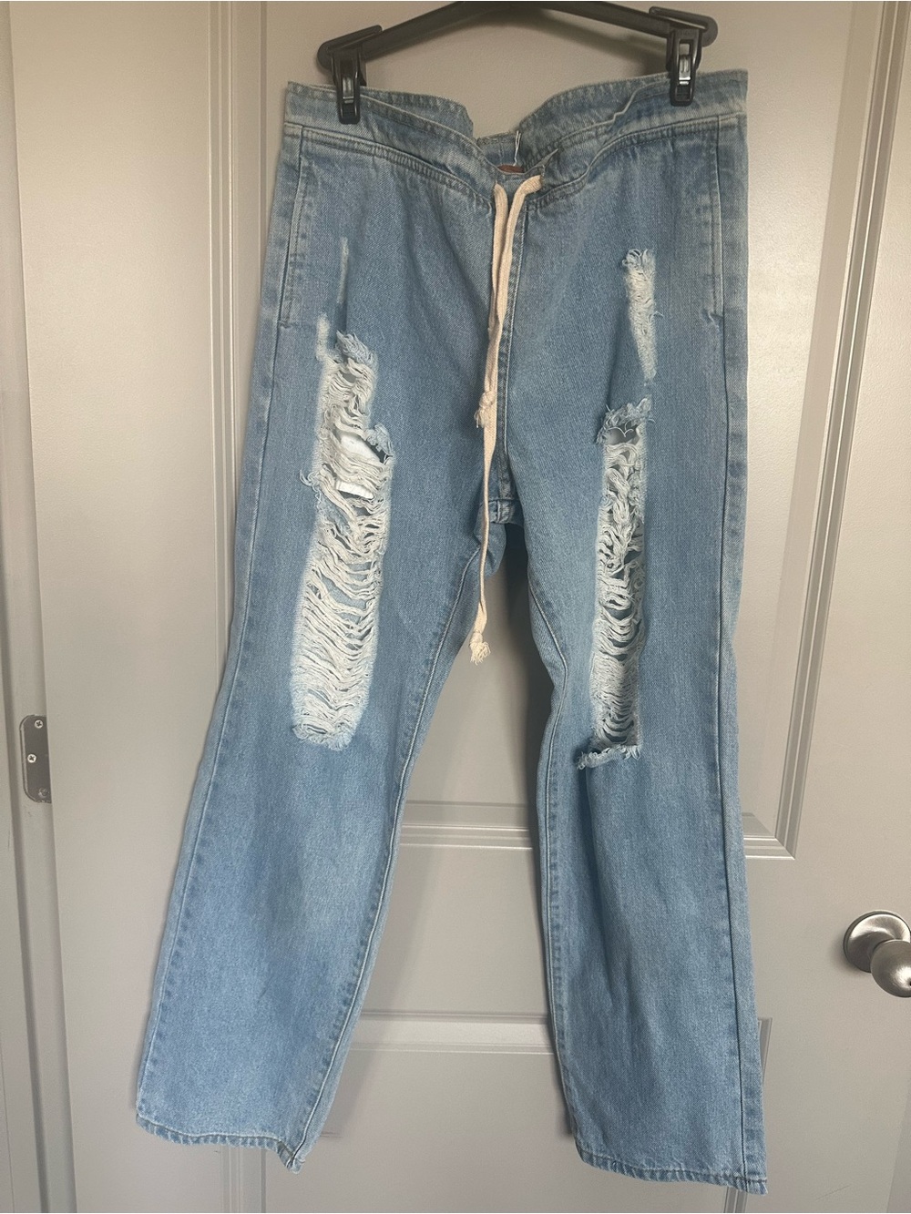 Light Blue Distressed Relaxed Jeans